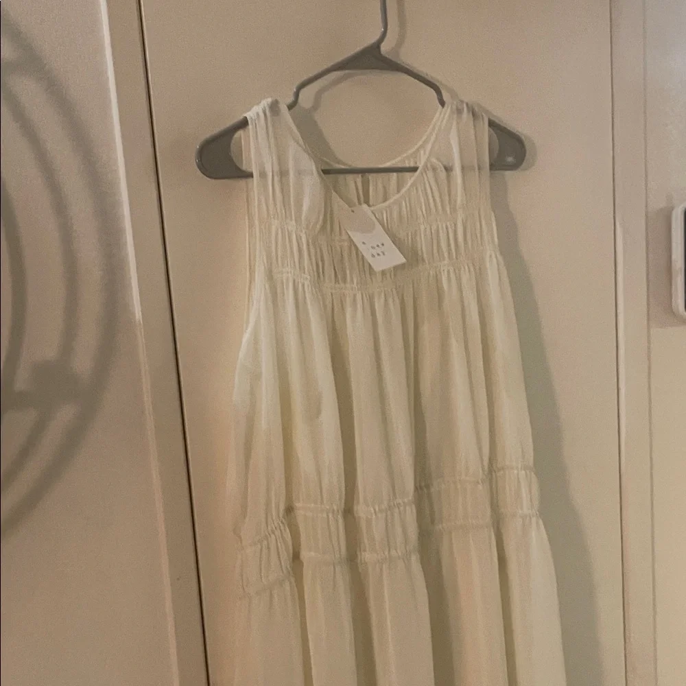 Sheer Chiffon Ivory Maxi Dress - Picture 4 of 11